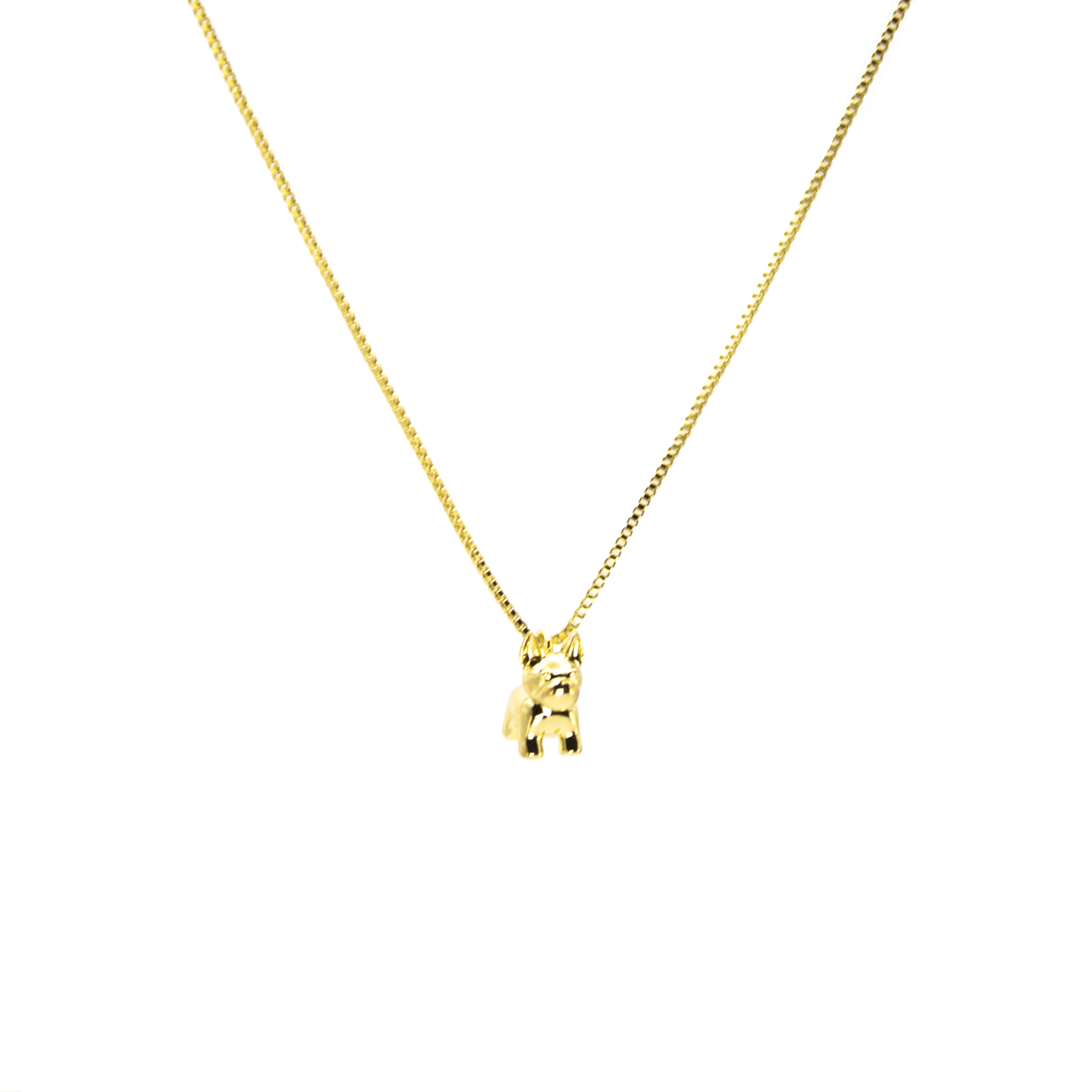 Collar Perrito Bulldog Baño en Oro